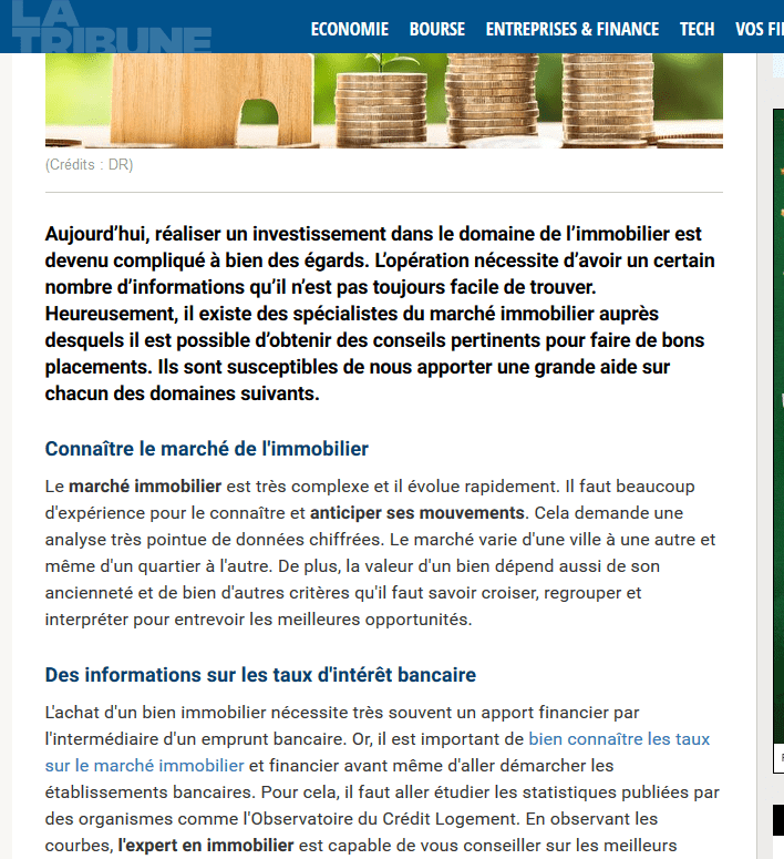 LaTribunesur la préparation d'un achat immobilier