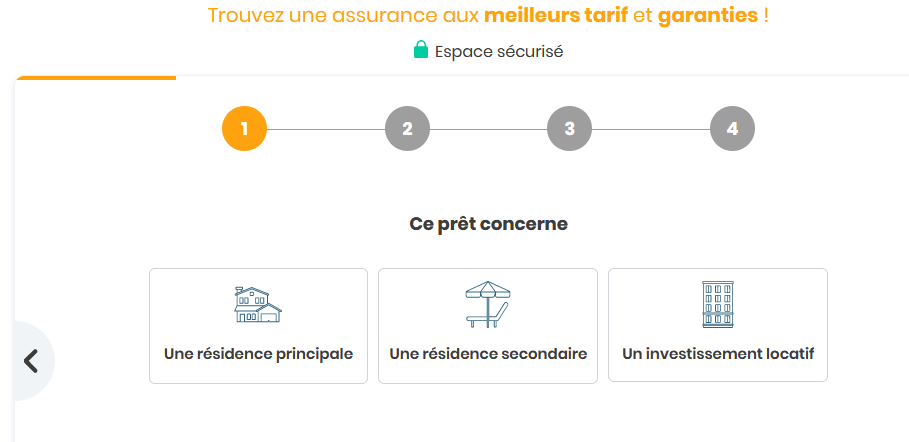 Simulateur d'assurance de prêt immobilier : choix du type de projet