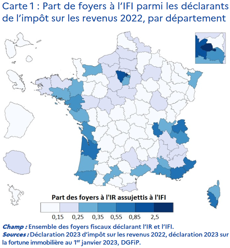 carte personnes imposables à l'IFI par département