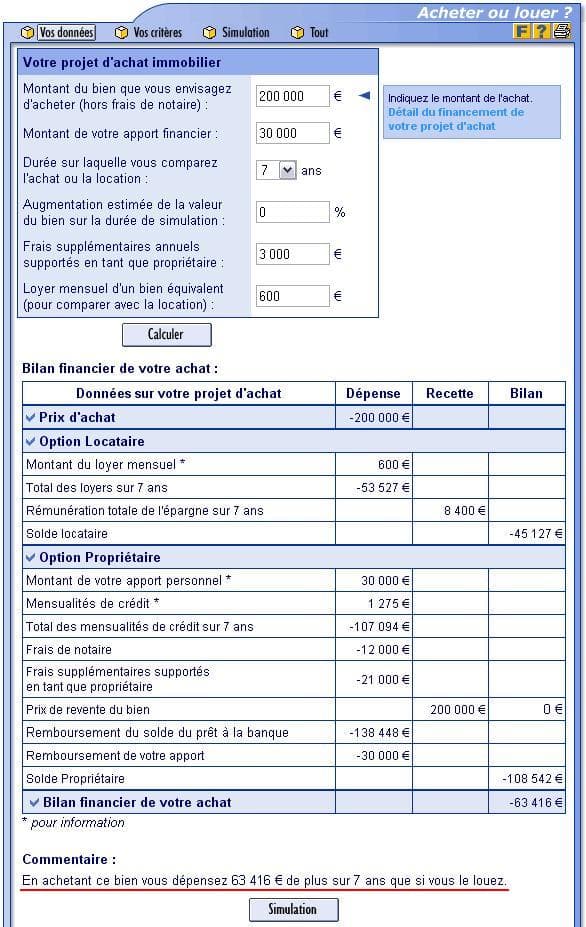 Comparateur achat location immobilier