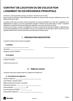 Bail De Location Modèle Contrat