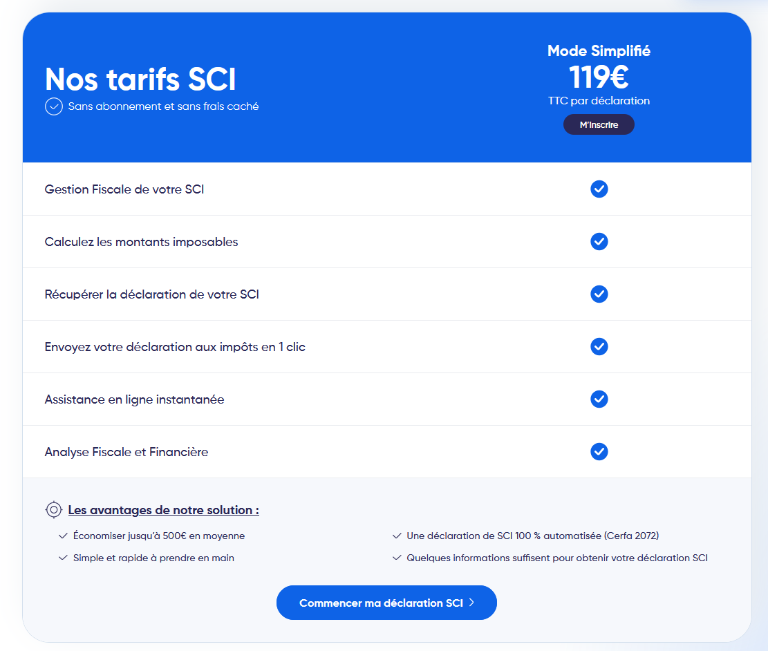 decla.fr tarif déclaration LMNP avec ou sans fichier FEC