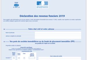 declaration 2044 revenus fonciers d'un investissement immobilier locatif