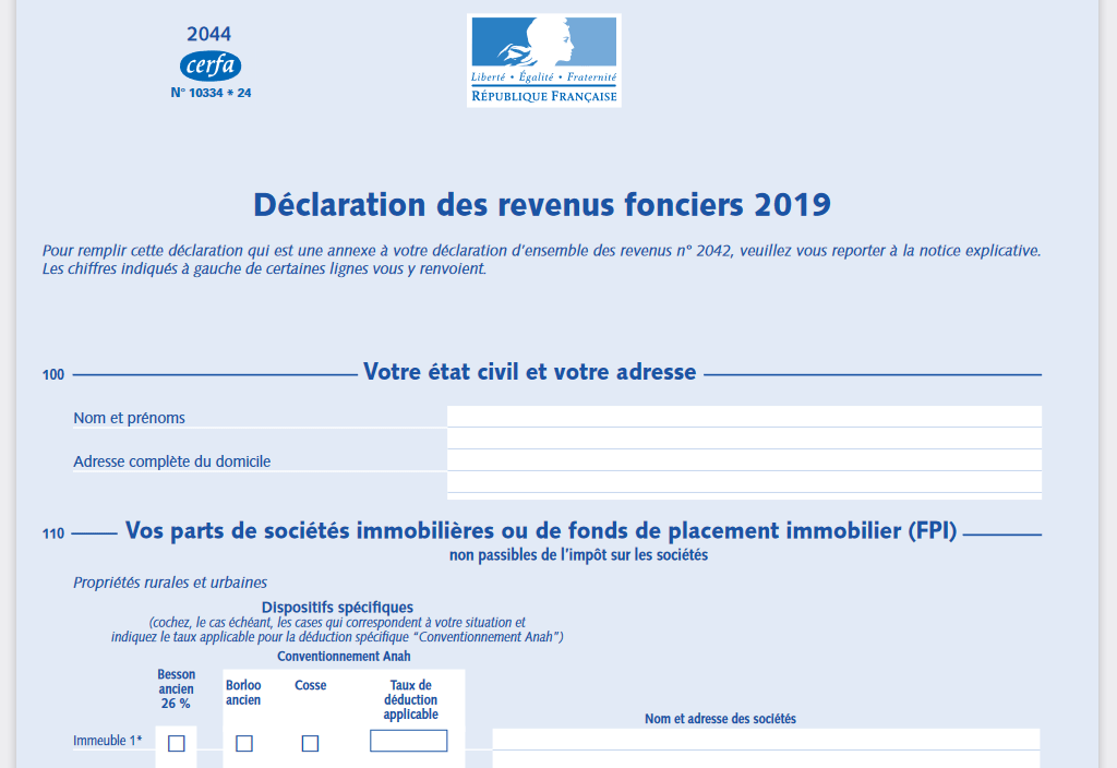 Déclaration 2044 Revenus Fonciers, Nos Conseils | Immobilier Danger