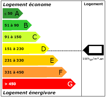 classe d'énergie pour une maison ou un appartement : exemple d'étiquette 