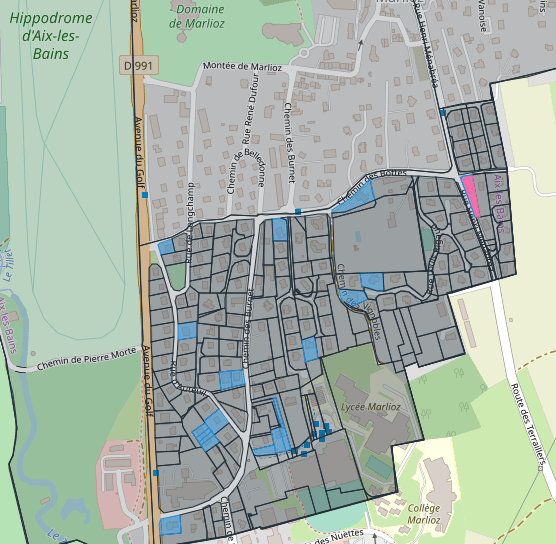Exemple d'une carte utilisant la base DVF avec accès aux prix de vente immobilier - donnée gouv avec etalab