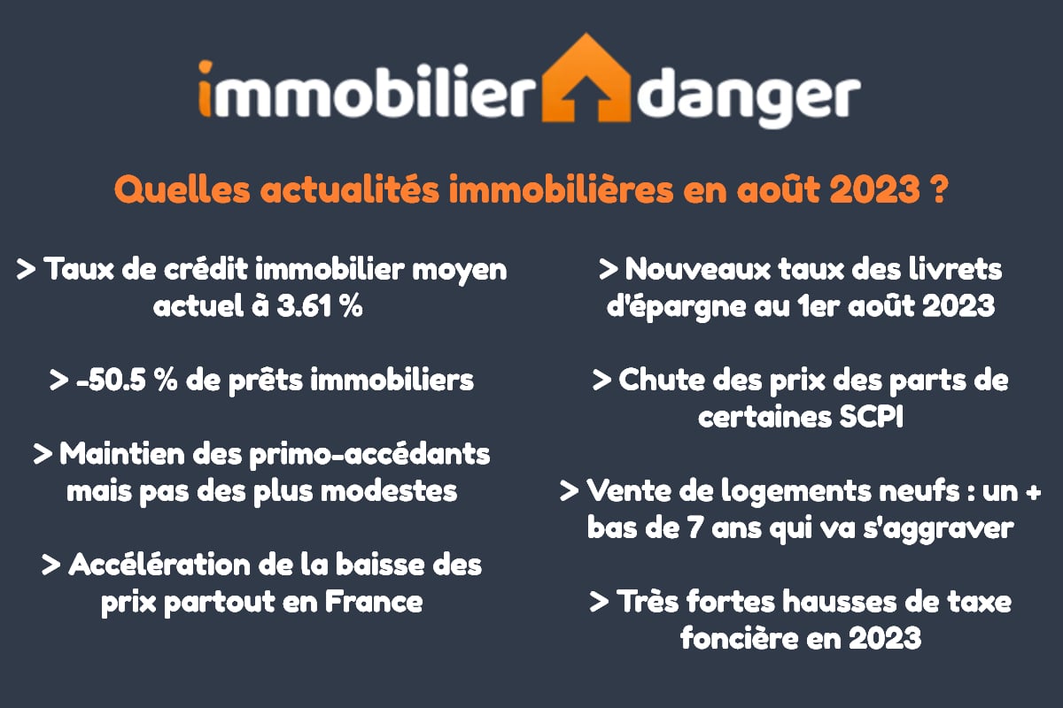 marché immobilier aout 2023 : toute l'actualité