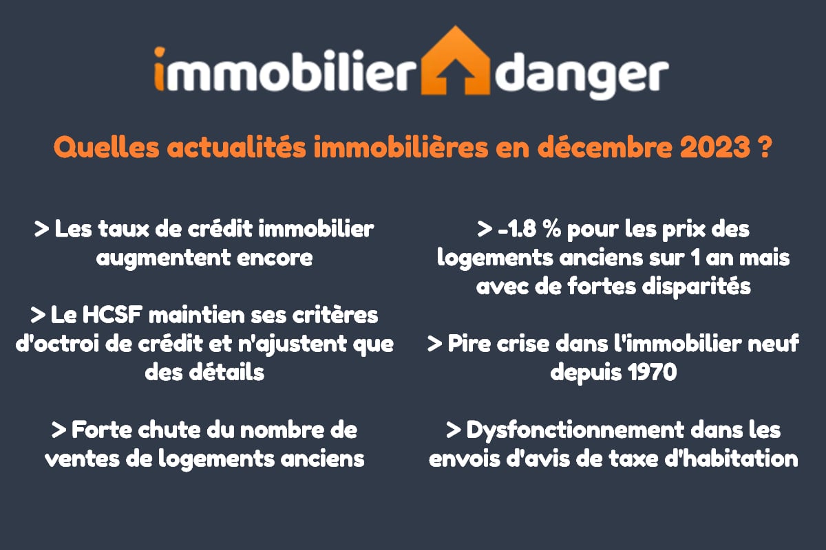 les meilleures actualités sur l'immobilier en décembre 2023