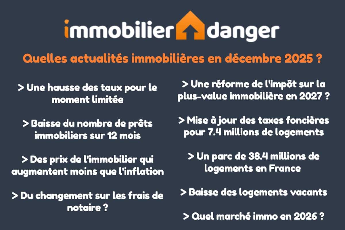 les meilleures actualités sur l'immobilier en France en décembre 2025 vues par Immobilier Danger