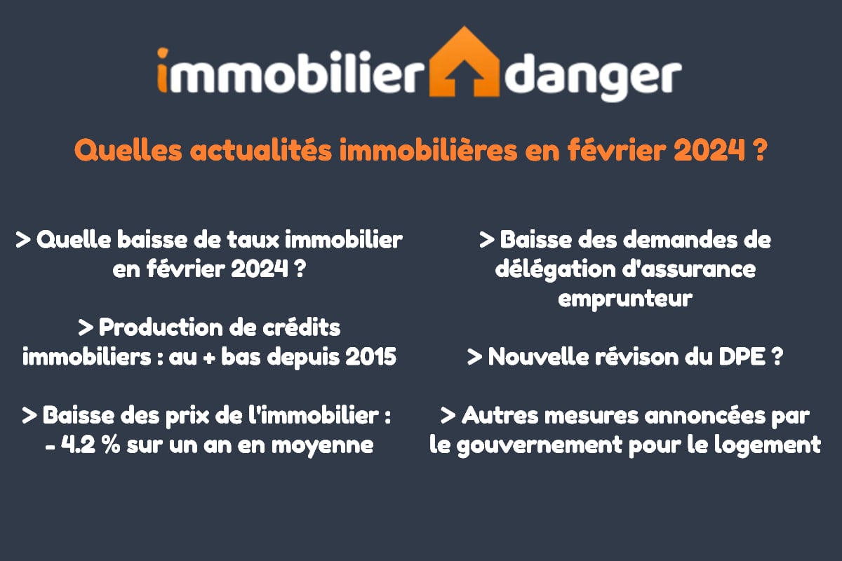 sommaire des actualités immobilières de février 2024