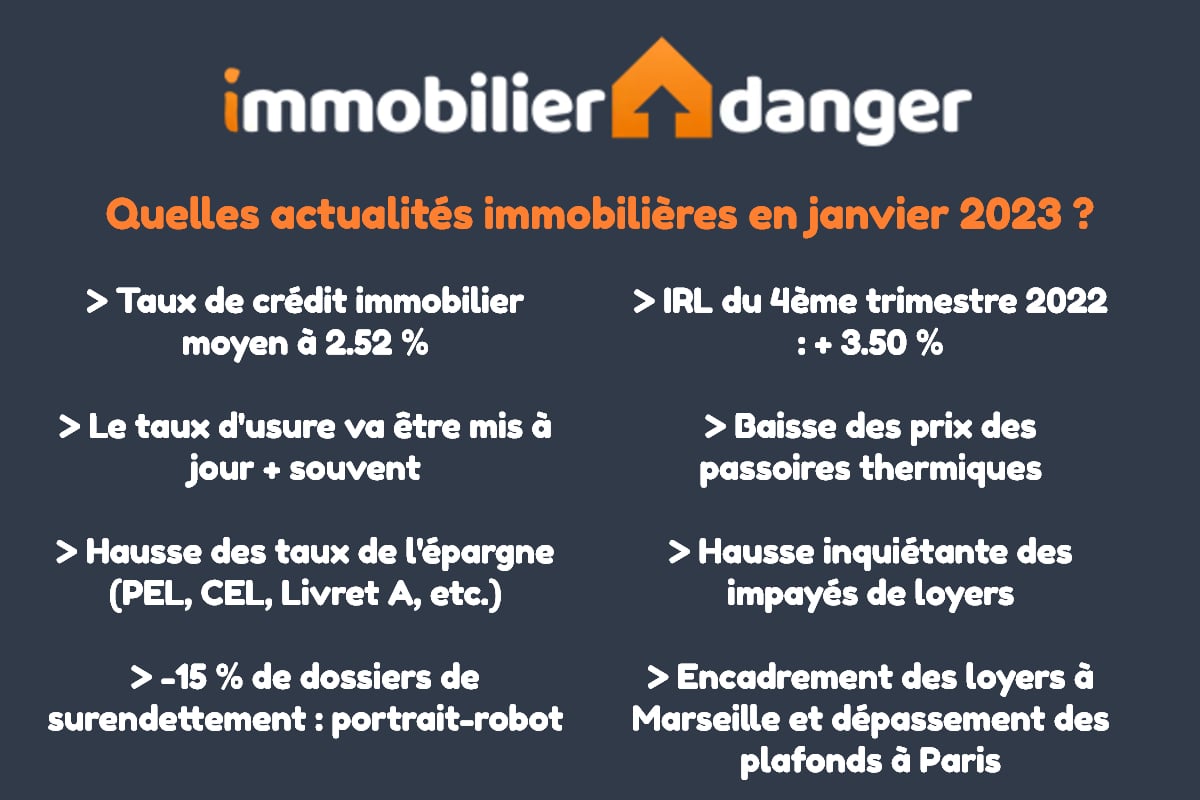 Actualités immobilier janvier 2023