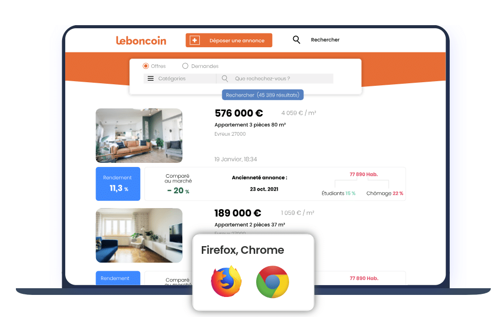 LyBox extension Chrome et Firefox pour une récupération des données bien plus rapide, directement sur les sites d'annonces immobilières