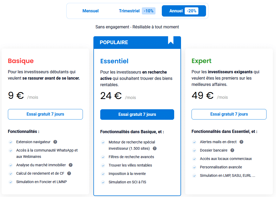 prix annuel Lybox Immo