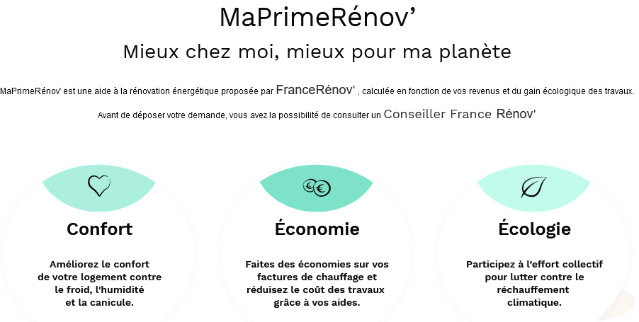 MaPrimeRenov : aide à l'isolation et au chauffage des résidences principales des ménages