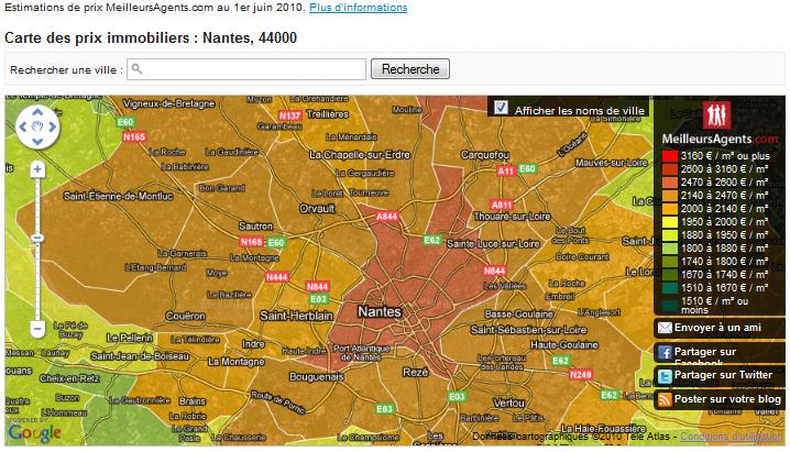 Prix immobilier Nantes : répartition des prix au m²