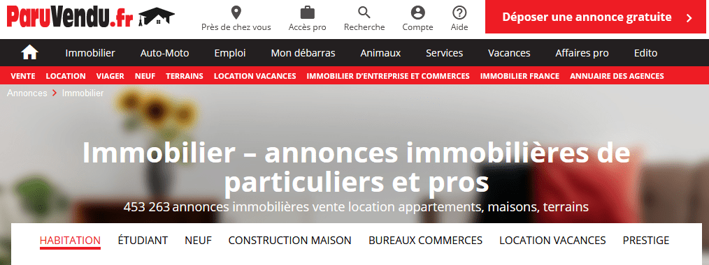 Paru vendu immobilier : site et journal d’annonces immobilières