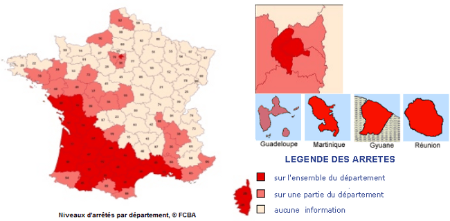 Répartition des risques sur les termites en France